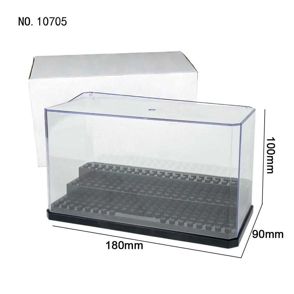 Clear Acrylic Minifigures Display Case Transparent Showcase Stackable Design Dustproof Display Box Movable Steps Large Capacity