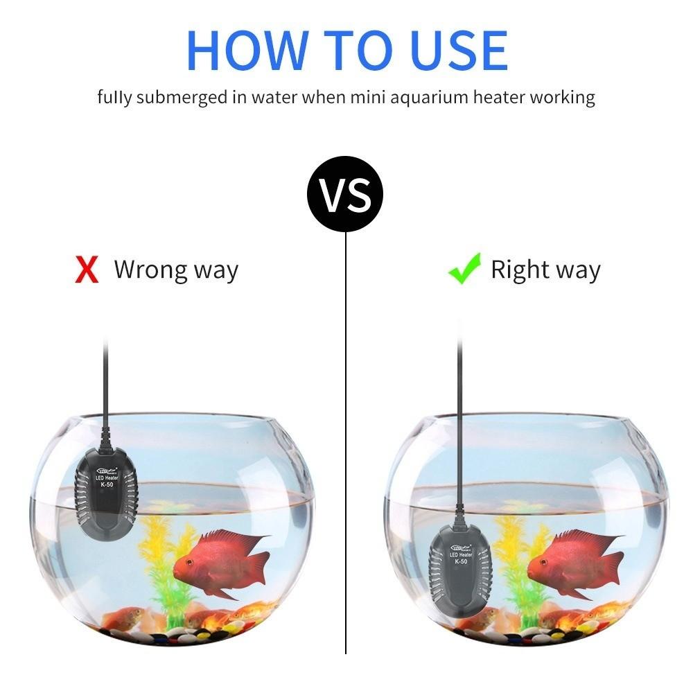 Automatic Temperature Submersible Heater LED Digital Display Fish Tank Heating Rod  Mini Aquarium