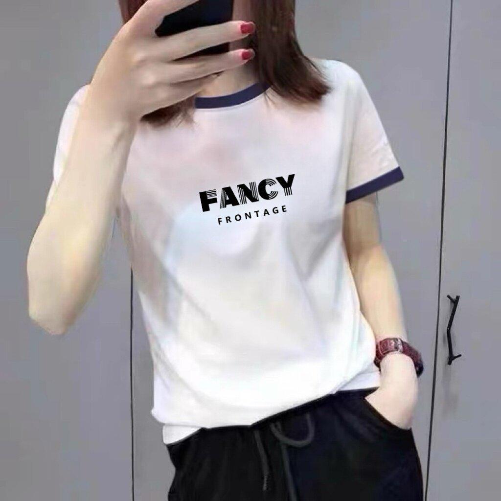 Women's High-End Color Block Short Sleeve T-Shirt: Slimming, Stylish, Age-Reducing Top for Middle-Aged and Elderly