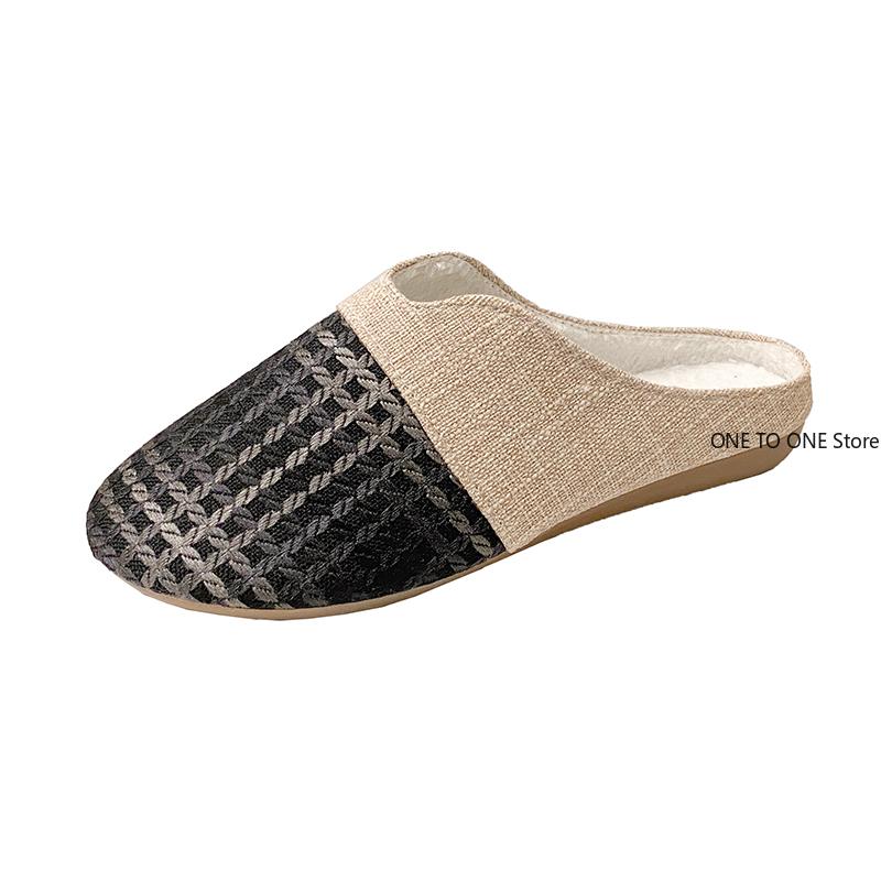 Half Slippers for Women To Wear Out New Summer Versatile Woven Breathable Flat Bottomed Baotou Lazy Sandals Tenis Feminino