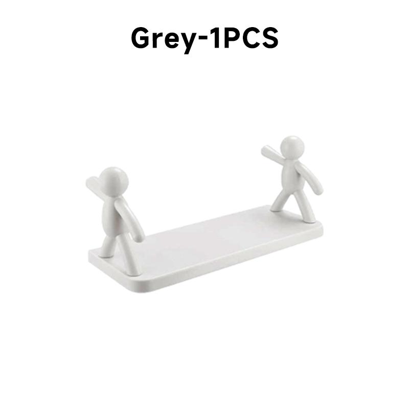 

Новые креативные полки для хранения в ванной комнате, милые белые полки для кукол, полки со злодеями, самоклеящиеся стеллажи для хранения косметики для ванной комнаты