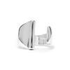 Ring - LUXENTER - Alphabet Letter I - Adjustable Size - Rhodium Plated - Zirconia