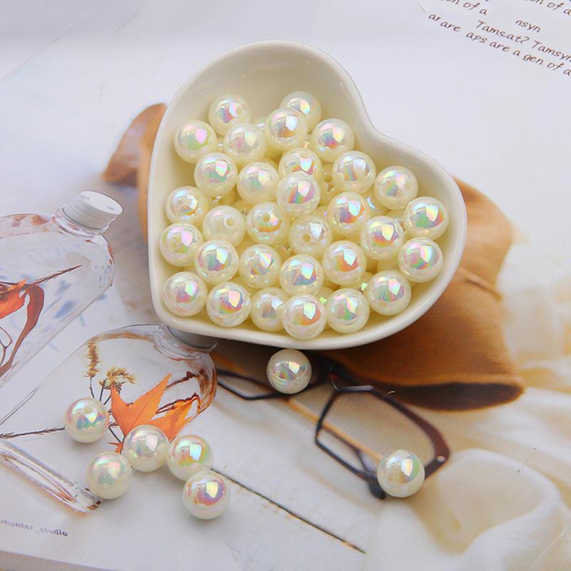 Acrylic Imitation Pearl AB Color Round Beads for DIY Jewelry Bracelets