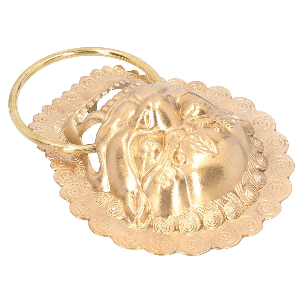 Antique Door Knocker Handle Brass Double Door Handle for Wooden Courtyard Side Door