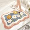Flowers, Imitation Cashmere, Bathroom, Toilet, Bedroom, Absorbent, Non-slip Floor Mat, Household Plush, Soft Carpet