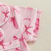 Baby Girl Summer Romper Short Sleeve Lapel Collar Strawberry/Heart Print Jumpsuit Infant Pajamas