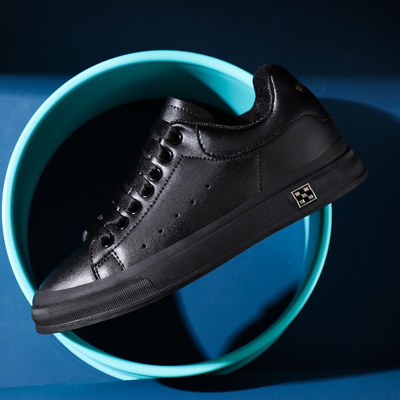 Men s Classic Korean Style Casual Skate Shoes - 6CM Height Boost, Versatile, Large Size, White. 44