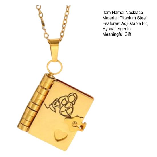 Bok Charm Halskjede til Mitt Barnebarn Bok Halskjede Åpningsbar Bok Charm med 6 Sider Halskjede Gave fra Bestemor til Barnebarn