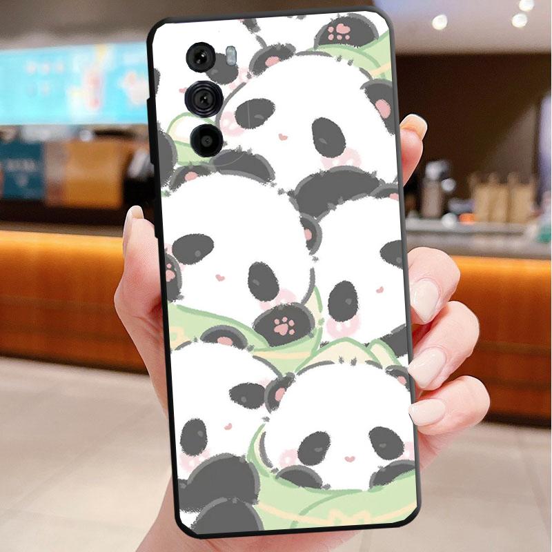 Cartoon Panda Phone Case For Motorola Edge 60 50 40 Pro 60 50 40 30 Ultra Neo Fusion Moto G Play G Stylus G Carcasas
