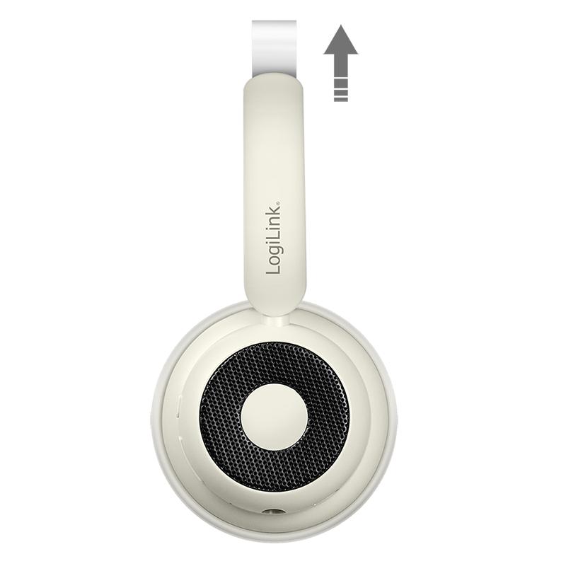 LogiLink AuraSolo BT 6.0 ANC Wireless On-Ear Headphones with Microphone, Brown