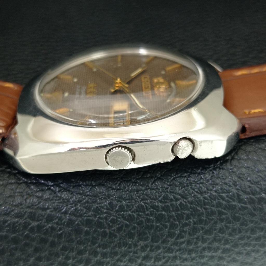 AUTOMATIC 46941 VINTAGE ORIENT CRYSTAL JAPAN MENS ORIGINAL DIAL WATCH a704909-1