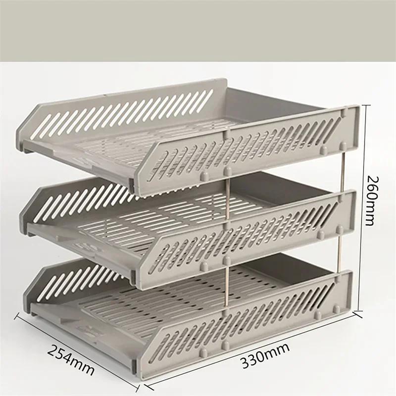 NEW A4 Three-layer File Rack Multi-layer A variety of colors File Tray Storage Rack File Holder Office Storage Good looks