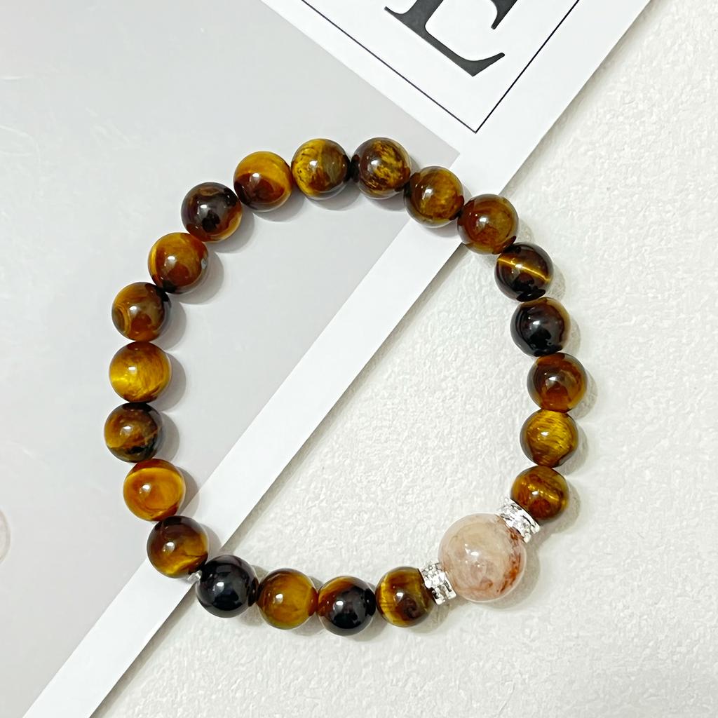 Tigerauge Stein Perlenarmbänder für Damen 8mm Runde Perlen Halbedelsteine Armreif DIY Schmuck Geschenke