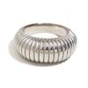 MamacitaSlay Classic 316L Stainless Steel 10mm Vertical Stripe Ring Waterproof 18K Gold Plated Jewelry Women's Elegant Ring Gift