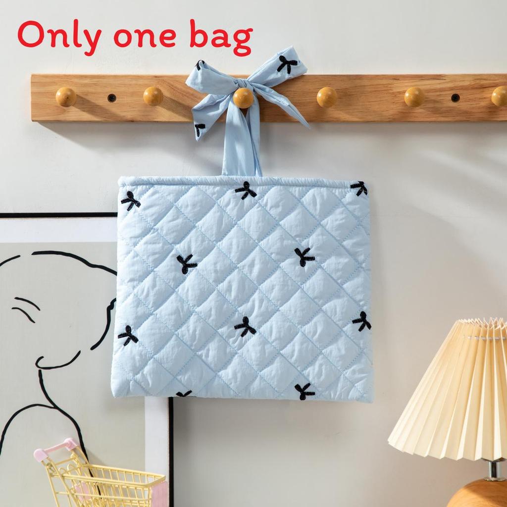 Sweet Style Large Capacity Makeup Organizer With Embroidered Bow For Women