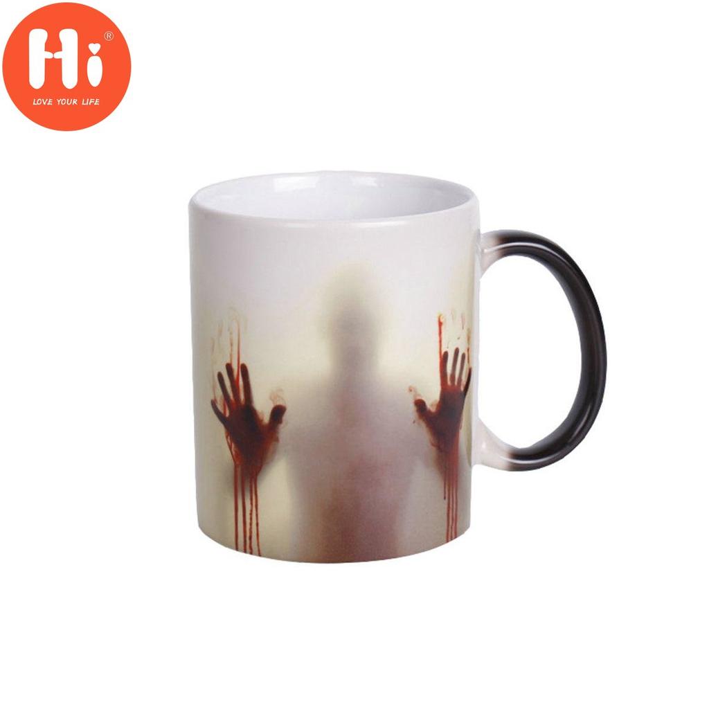 Hi Halloween Decoration Heat Sensitive Novelty Creative Coffee Mug Tea Cup Drinkware Milk Bottle
