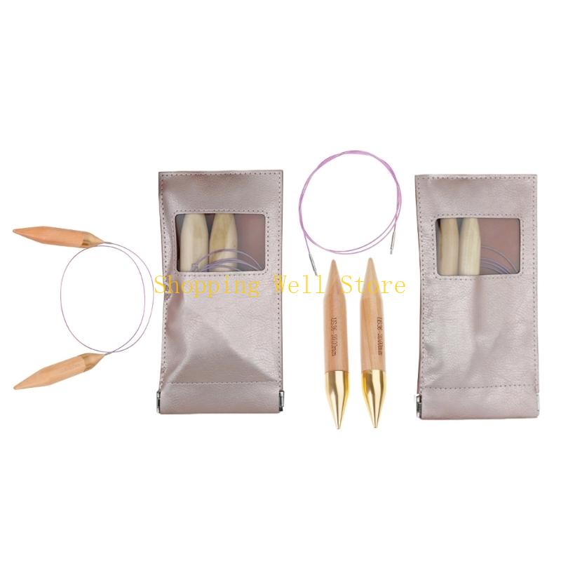 KX4B 2Pcs Interchangeable Knitting Needle Large Knitting Needle with 80cm Cable