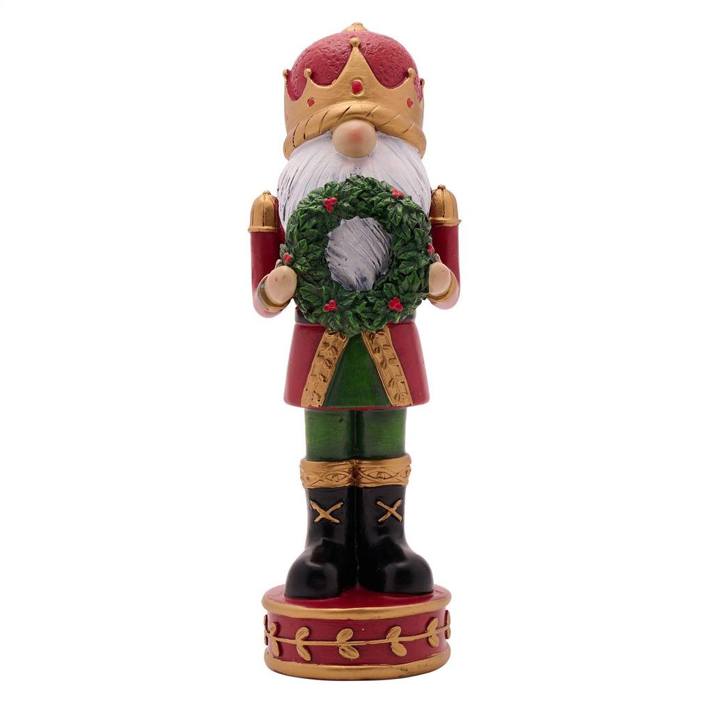 Santa Nutcracker With Wreath 29cm