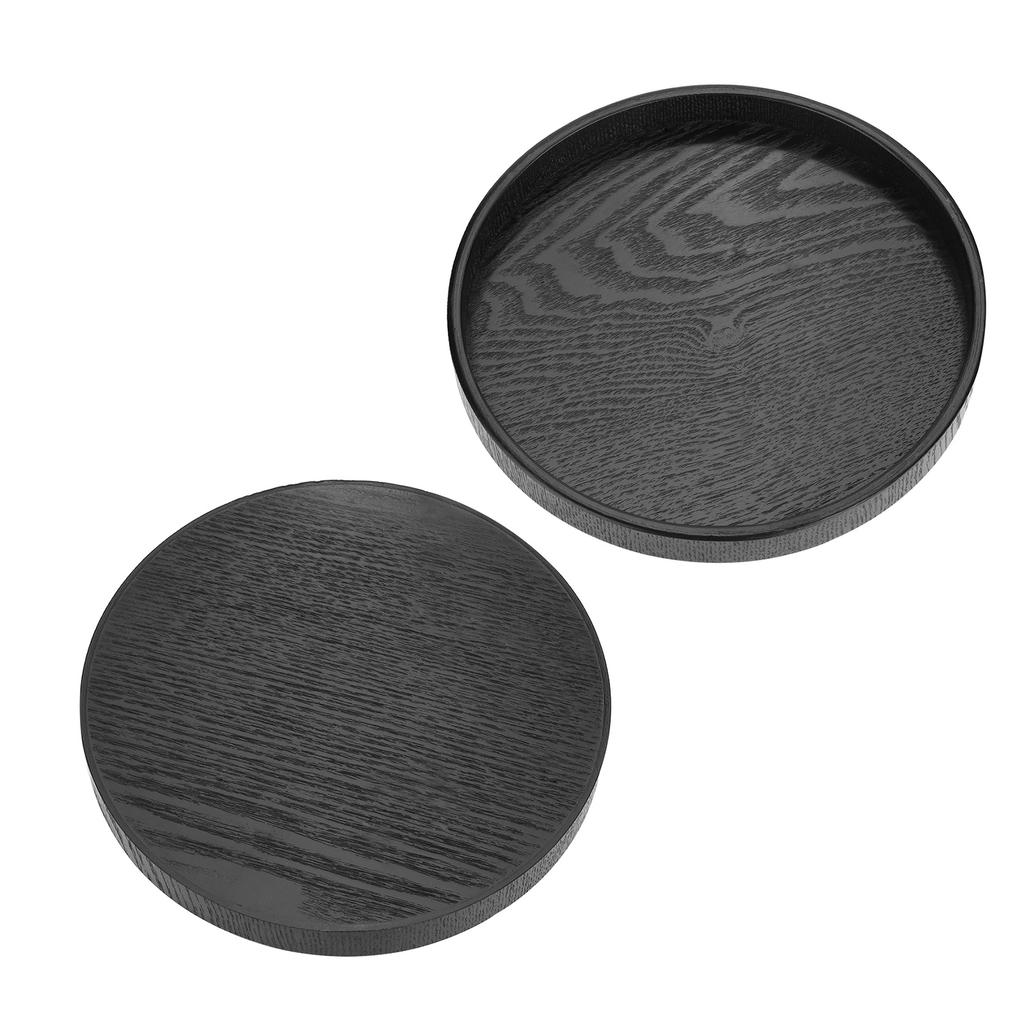 Round Shape Solid Wood Tea Coffee Snack Food Meals Serving Tray Plate Restaurant Trays