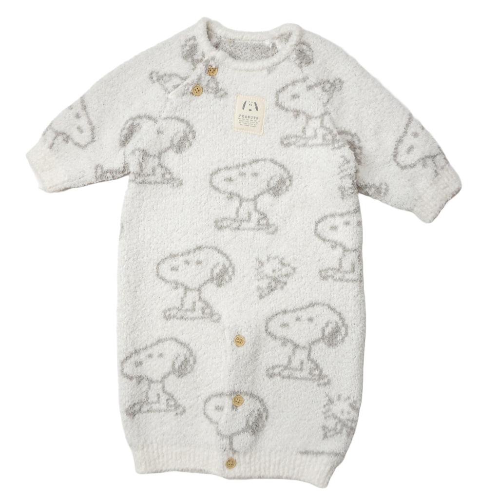 Newborn All Snoopy Newborn All Fluffy Molle Knit Open Front Dress Coverall Baby [Peanuts] Two-Way Two-Way 50-70