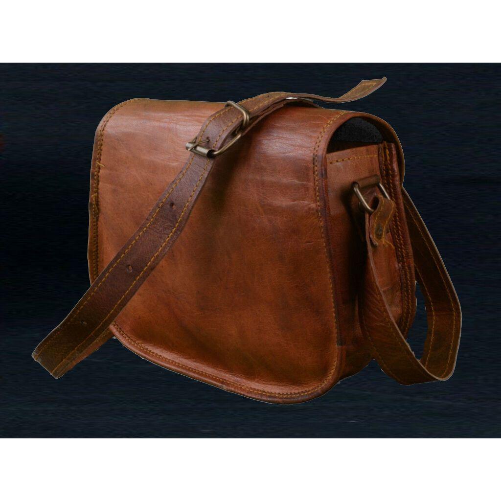 NYHET Läderhandväska Axelväska Damväska Messenger Crossbody-väska Brun