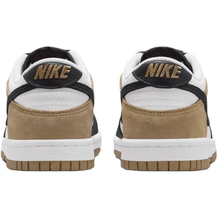 Nike Dunk Low Top Kids' Skateboarding Shoes White Black Brown Teenagers IQ2755-104
