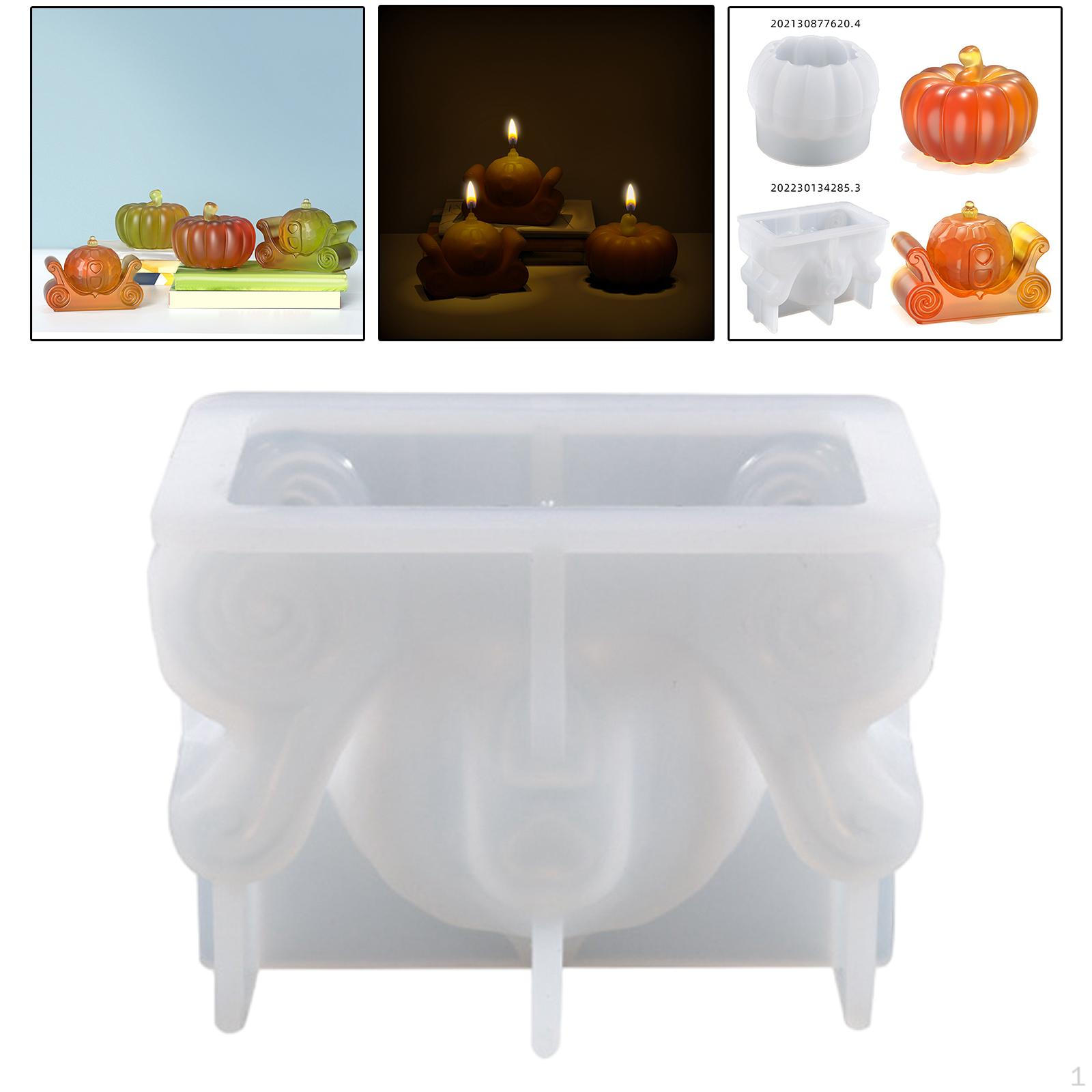 

3D Pumpkin Candle DIY Clay Making Wax Resin Casting for Parties 3.03x2.17x1.97inch