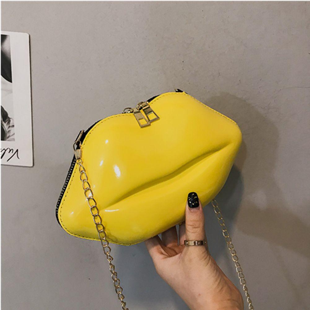 Chain Tote Bag Mobile Phone Bag Messenger Bag PVC Handbags Lips Shape Chain Shoulder Bag Mini Crossbody Messenger Lip Satchel