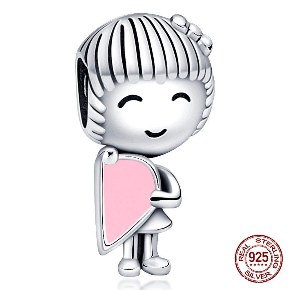 

Fit Charms Fororiginal Bracelet Diy Pink Ponytail Little Girl Boycopper Jewelry Making For Women Giftnew