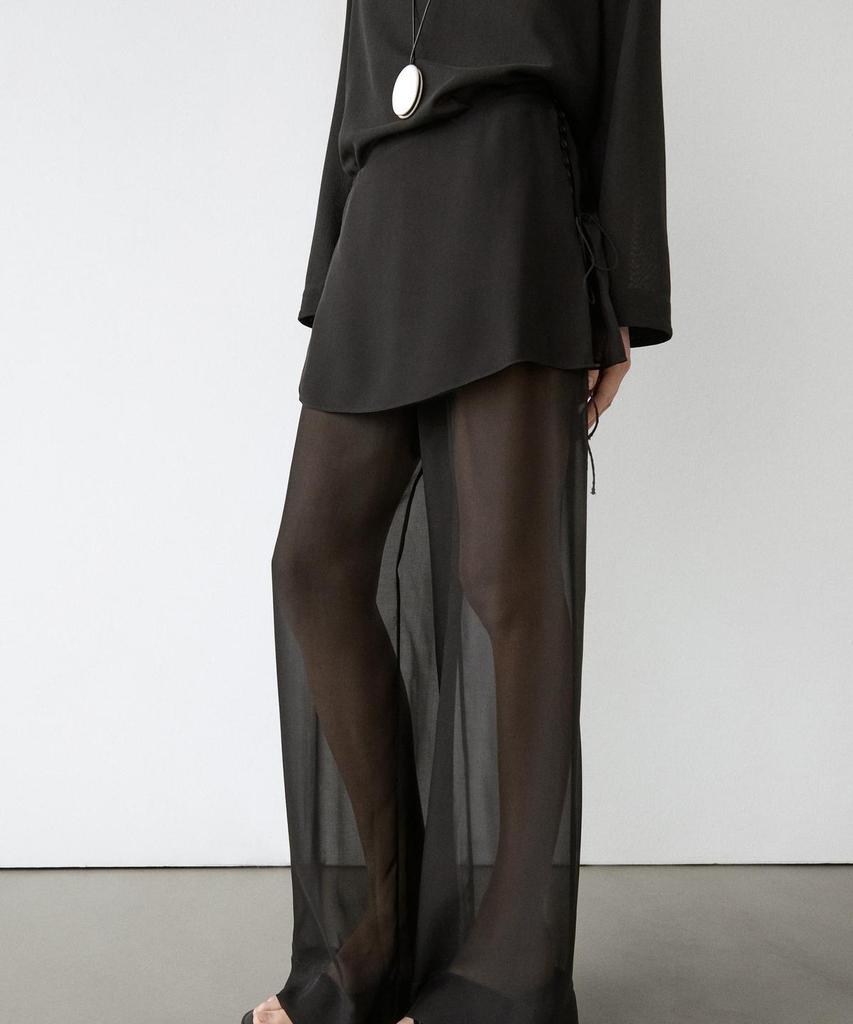 Masimodutti Fluid Contrast Silk Pants