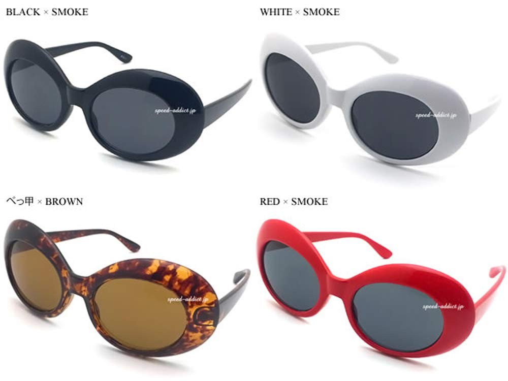 DESIGN OVAL SUNGLASS x 70's (WHITE BLACK)