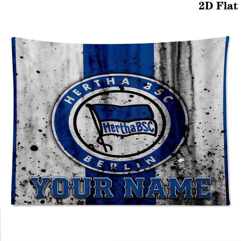 Hertha BSC Custom Name Wall Tapestry Aesthetic Wall Hanging Printed Fabric Blanket Decorative Tapestries for Bedroom Living Room Home Decor