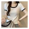 Navava ShorT Sleeve Color Block PoinT Round Neck T shirT nT1609