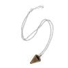 Natural Stone Crystal Cut Tapered Hexagonal Pillar Bullet Head Pendulum Necklace Pendant N631
