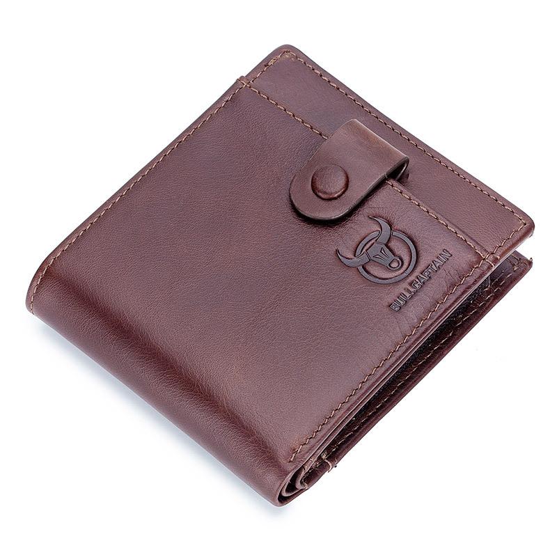 Wallet Men'S Leather Short Horizontal First Layer Cowhide Wallet Leisure Driving Document Multifunctional Card Slot Wallet