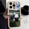 Luxtury Cute Cow Phone Case For iPhone 11 12 13 14 15 16 Pro Max X XS XR 7 8 Plus SE2020 Shockproof Soft Silicone Bumper Cover