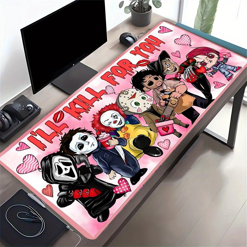 Large Multi-Size Non-Slip Rubber Base Horror, Anime, Characters Mouse Pad, Stitched Edges Keyboard Desk Mat for School, Office, Home, Gift f