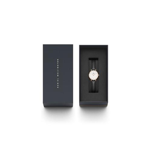 [Official Shop/2-Year Warranty/Authentic Import] Daniel Wellington DW Women's Petite Sheffield Black 28mm Watch, Stylish, Popular, Cute, Leather, Blac