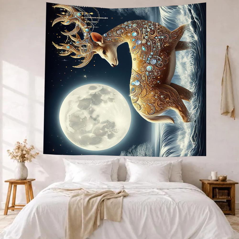 Deer Wall Decor Tapestry Art For Pet Memorial Birthdaywedding Party Backdrop Family Gift