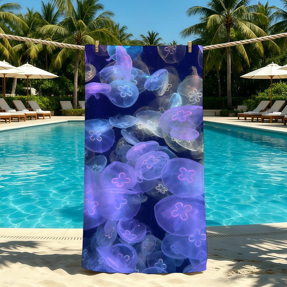Quallen Meeres Handtuch Für Outdoor Camping Strandtuch Super Saugfähig Schnell Trocknend Sommer Handtuch