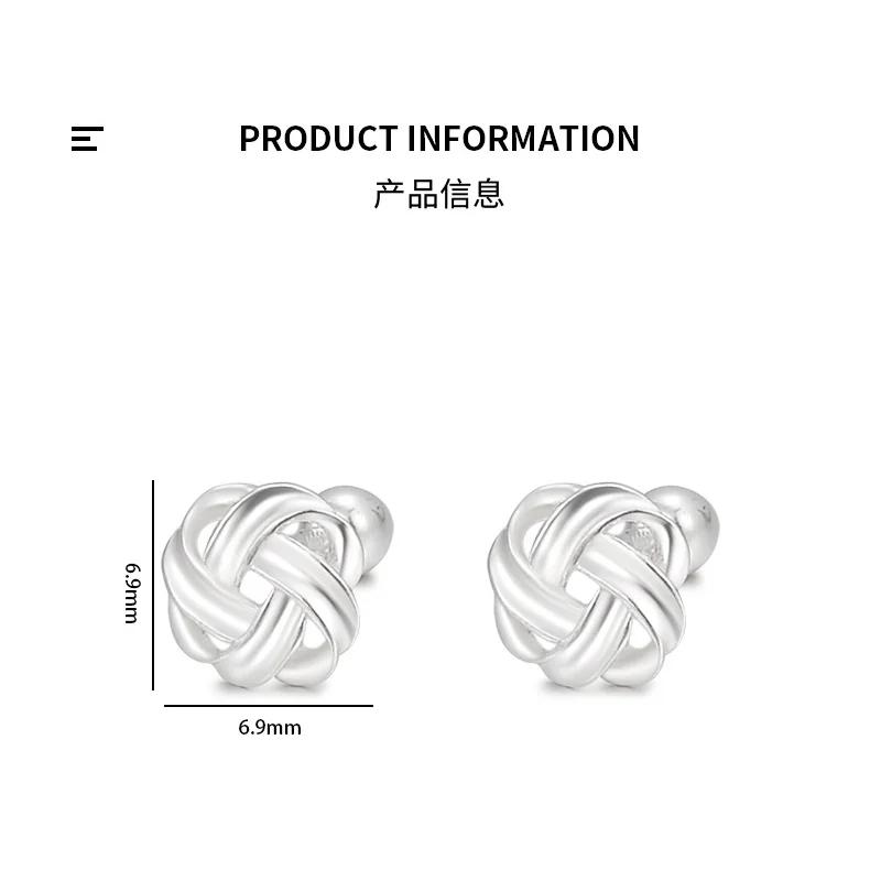 925 Sterling Silber Wickelschraube Ohrstecker Lustige Originalität Unregelmäßigkeit Koreanischer Ohrring Jubiläumsparty Piercing Schmuck