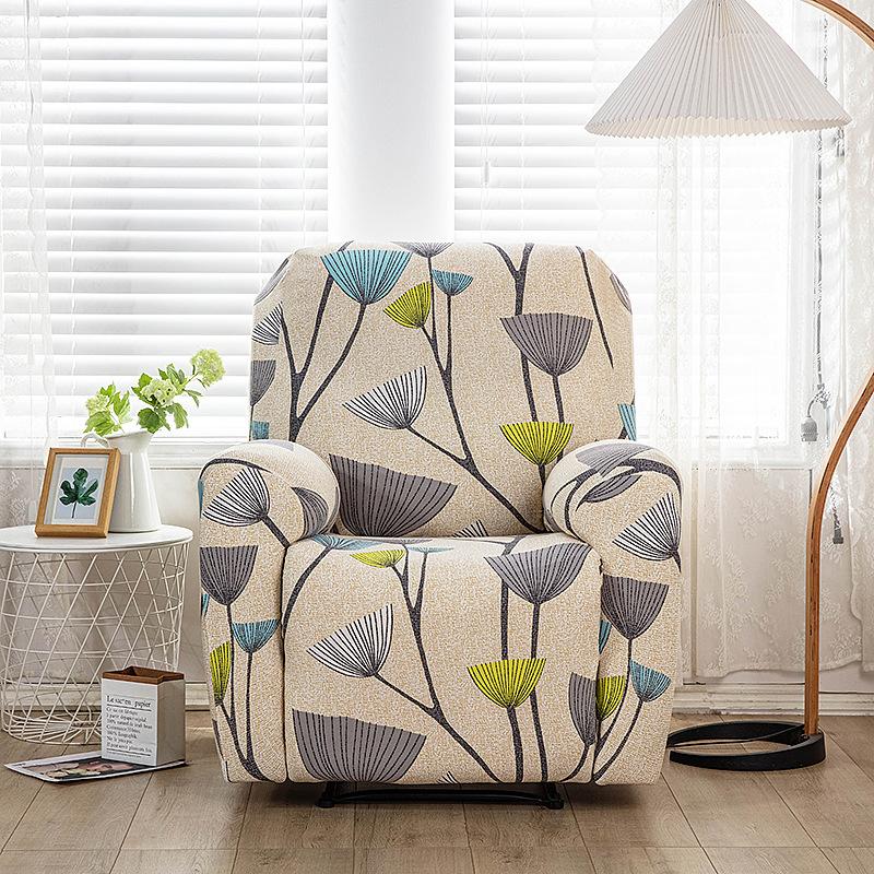 Elastic Printed Fabric All-Inclusive Recliner Cover Rocking Chair Cover Sofa Cover Protective Cover Single Function Recliner Cover