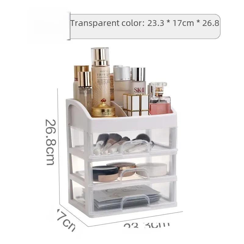 Transparent Cosmetic Storage Box Multi-layer Drawer Home Use Dustproof Storage Box Organizer Desktop Makeup Storage Container