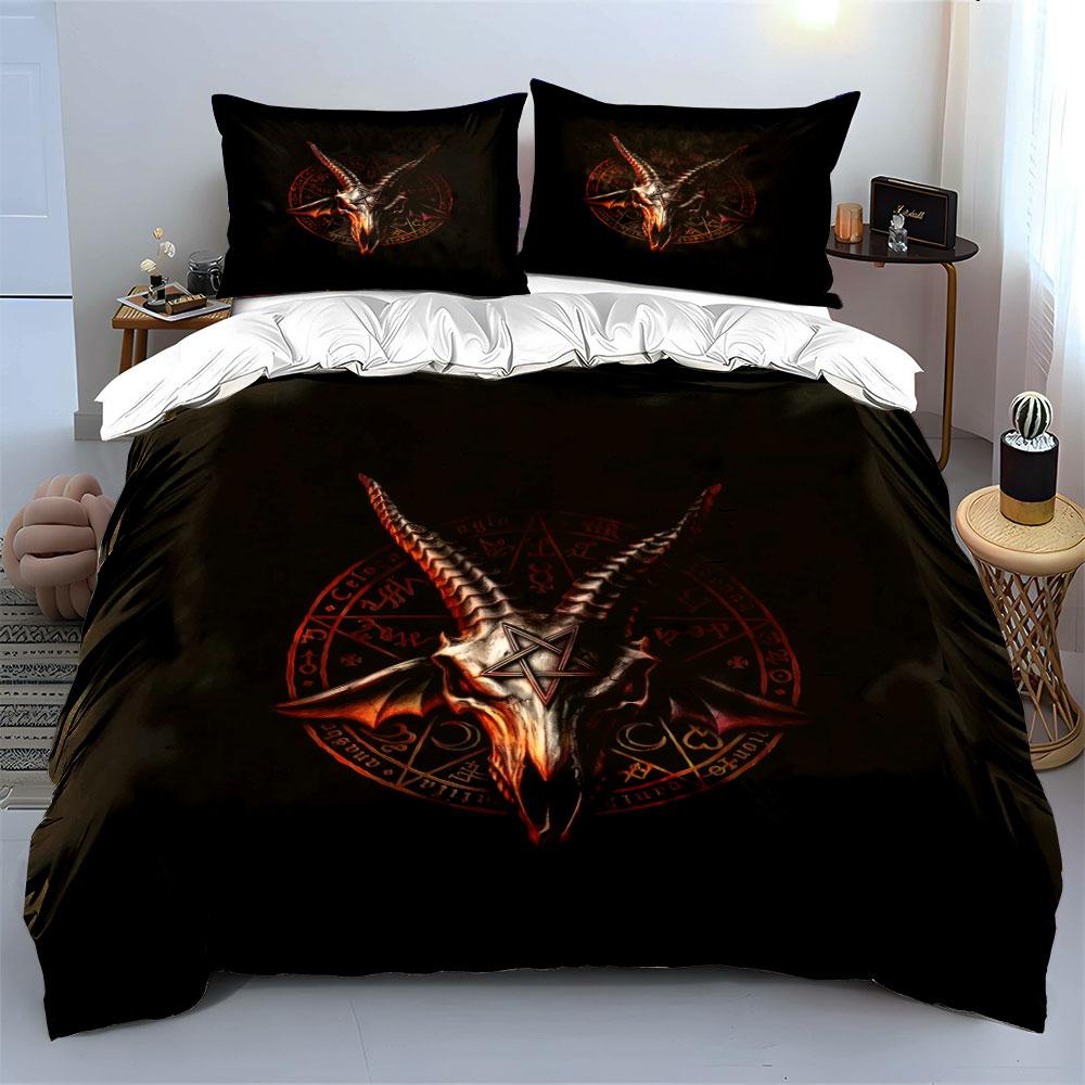 "Gothic Demon Decor Set" Bedding Set with 1 Duvet Cover 2 Pillowcases Single Double King Queen Gift