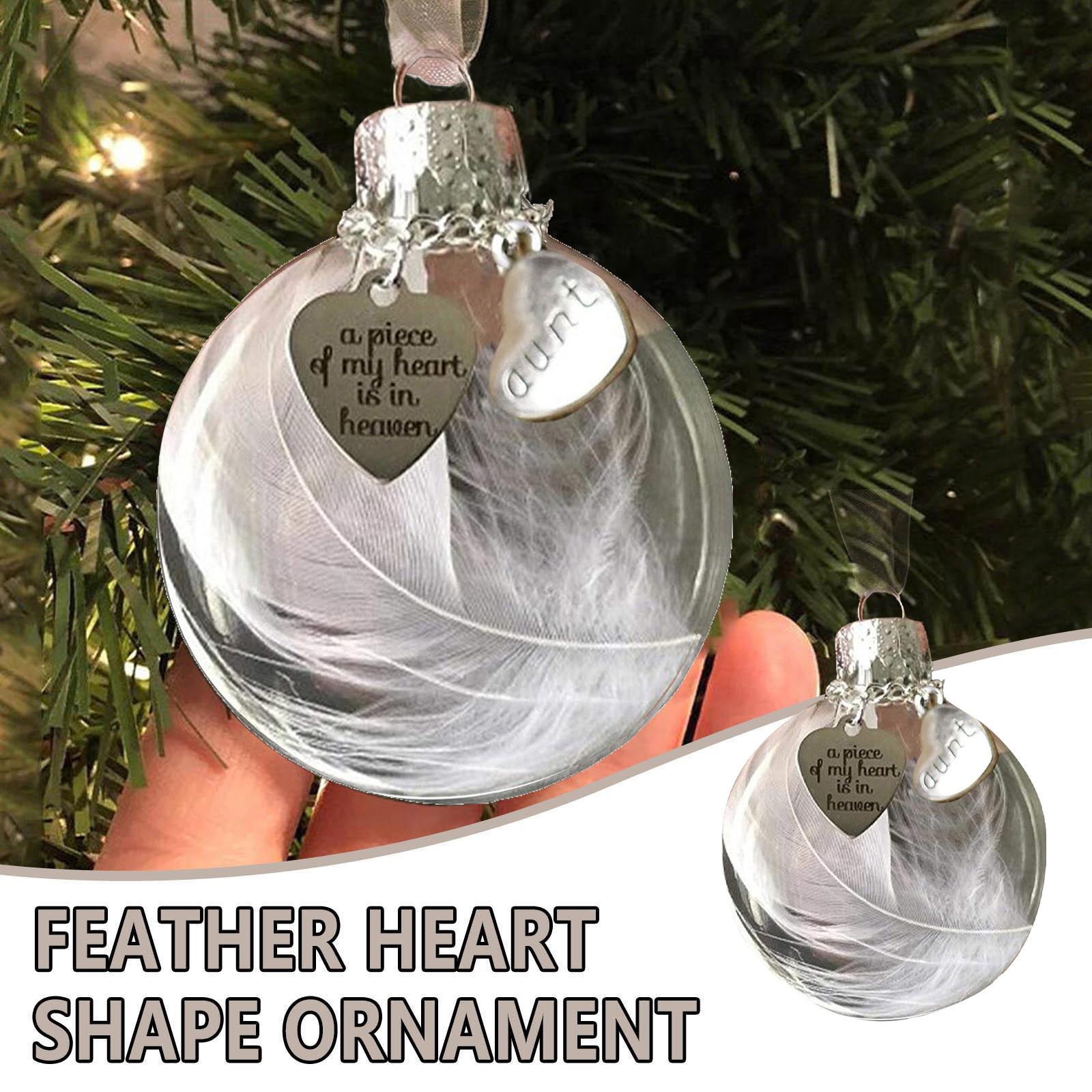 

Angel Feather Love Pendant Feather Ball A Piece Of My Heart Is In Heave Memorial Ornament