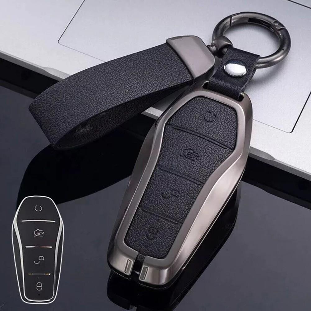 Sophisticated Design Zinc Alloy And Leather Car Key Cover for BYD For Tang