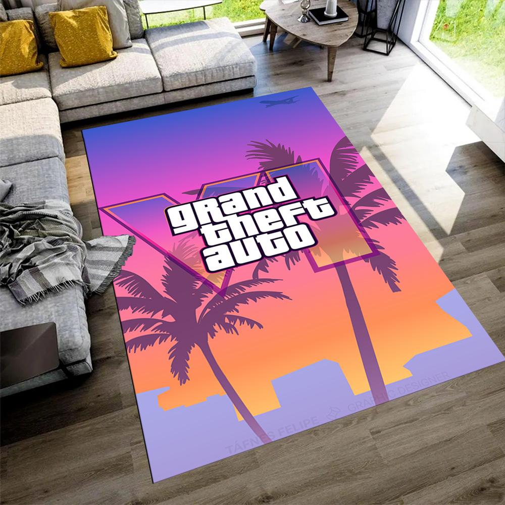 Grand Theft Auto Floor Rug Office Rug Suitable for Balcony Bedrooms Entryway Dormitory Antislip Carpet Anime Office Decor Wedding Party Gift