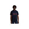Timberland Buchstabenprint Gestreiftes Lässiges Kurzarm-Poloshirt Herren Poloshirts Marineblau A43K2-433