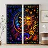 Abstract sun and moon floral printed curtains, pole bag home decoration, room decoration