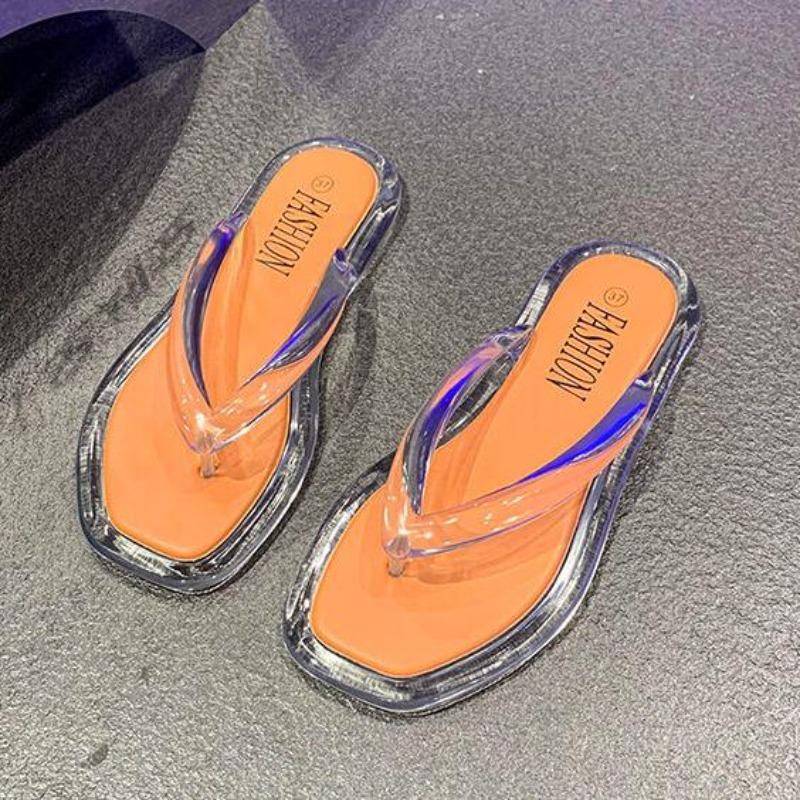 Fashion Women's Summer Candy Color Flip Flops Fashion All Match Outdoor Casual Flat Slippers Ladies Soft Soled Beach Sandal Women Slides